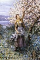 Daniel Ridgway Knight - Gathering Apple Blossoms